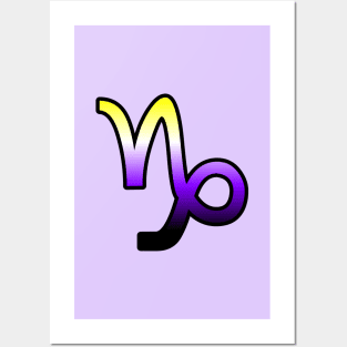 Capricorn Nonbinary Pride Symbol Posters and Art